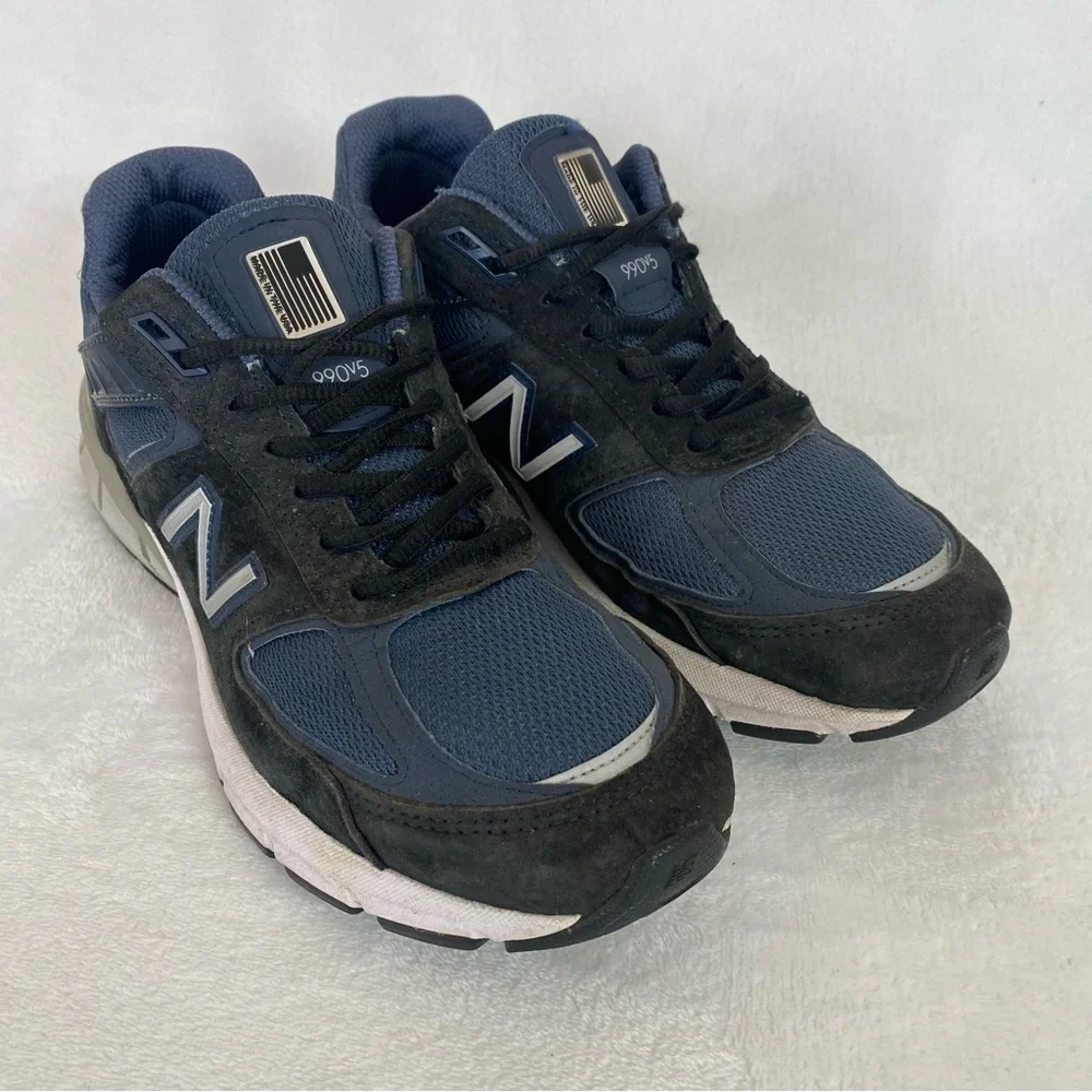New Balance 990v5 Mens Running Shoes Size 8 Blue Black Sneakers USA Made